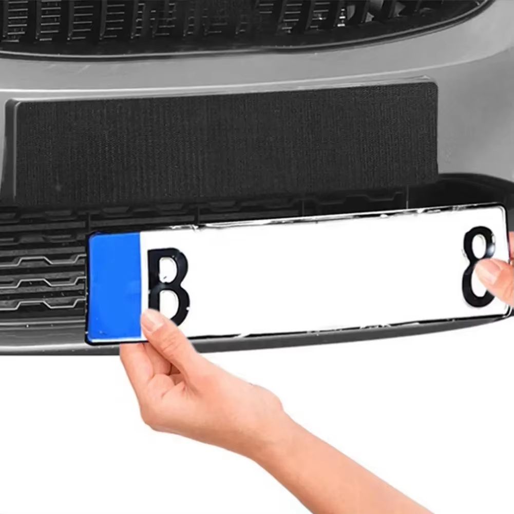Ultra-Slim Frameless Adhesive License Plate Holder Kit (4-Pack Universal)