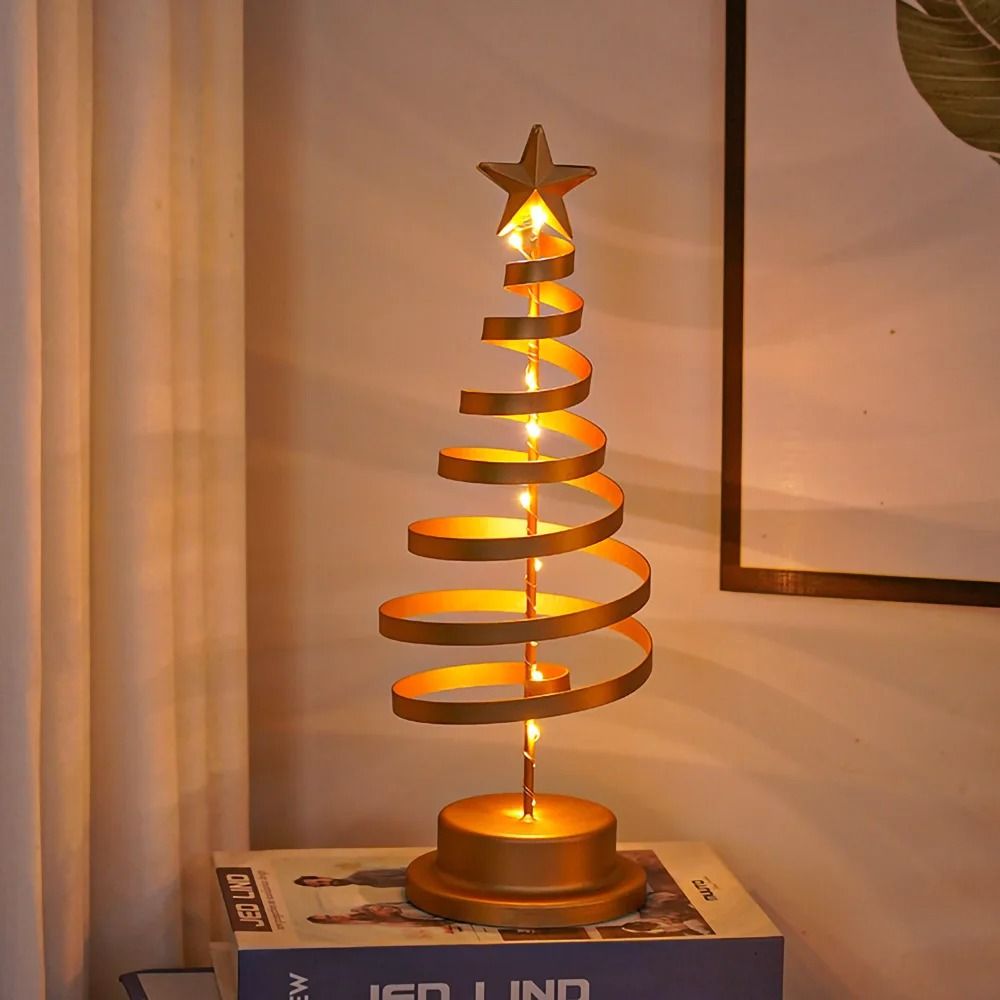 Spiral-Glow Metal Fairy Tree Lamp