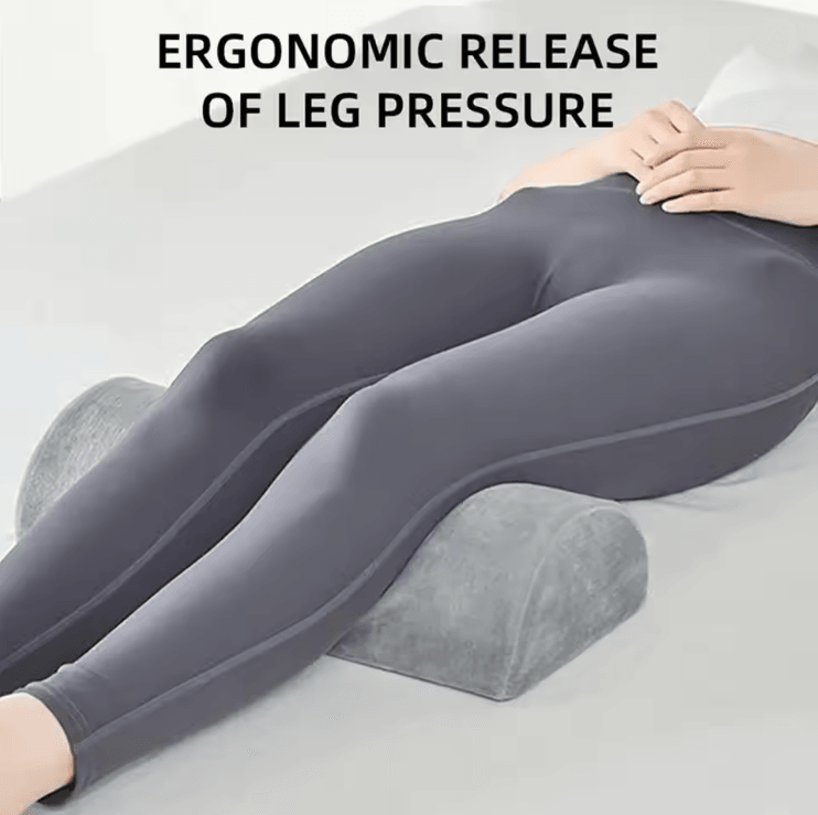 Half Moon Memory Foam Bolster Pillow for Legs Knees Back and Head Support