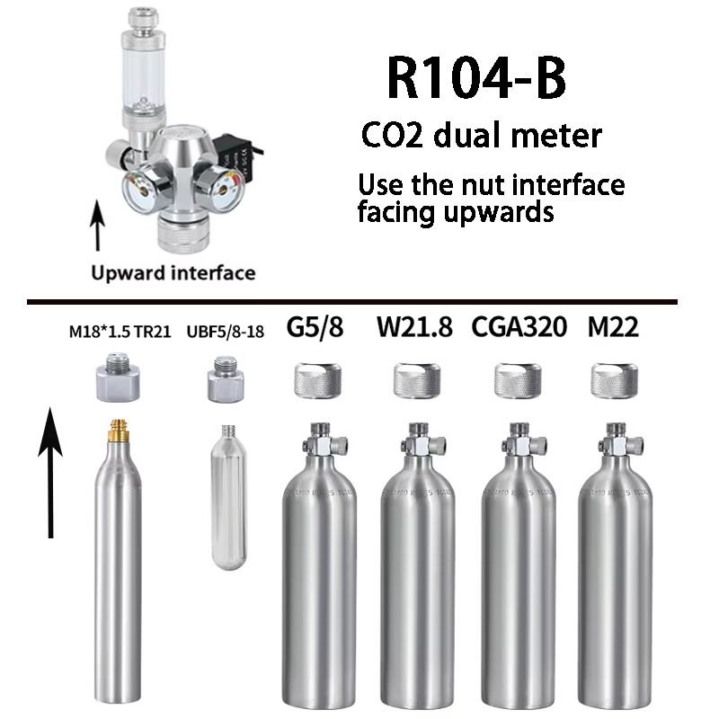 DIY Aquarium CO2 Regulator Kit with Electromagnetic Valve & Bubble Counter – Precise CO2 Control for Fish Tanks