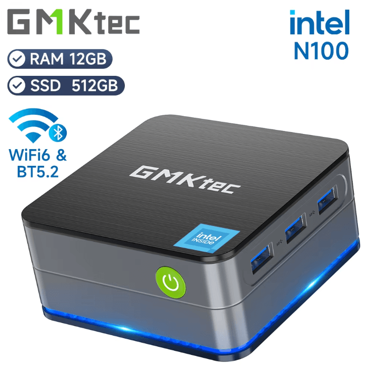 GMKtec G2 Mini PC – Intel 12th Gen Alder Lake N100, 12GB DDR5, 512GB SSD, Windows 11 Pro