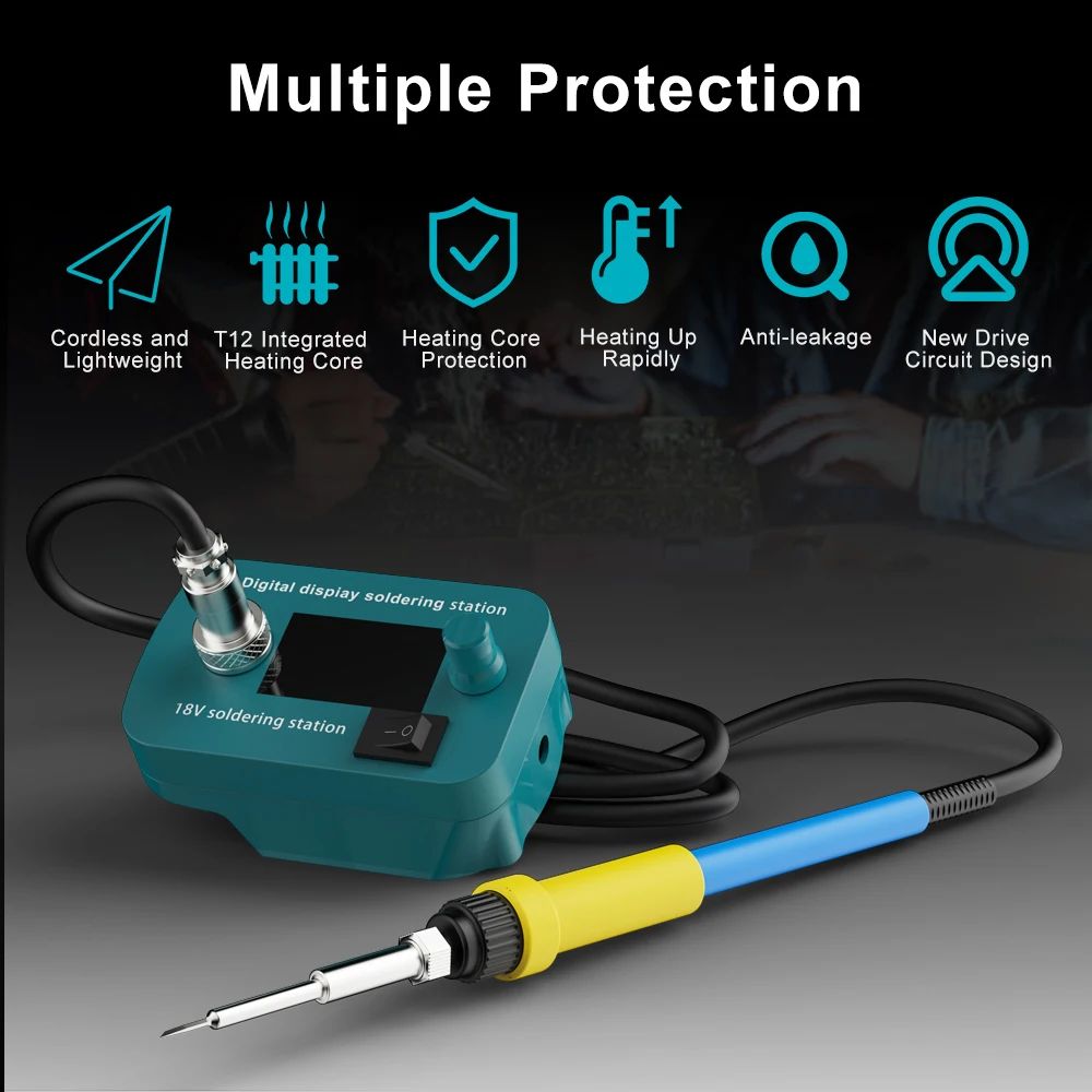 Cordless Soldering Iron Machine Tool, 60W PCB Soldering with Makita BL1830/1840/1850/1860 Battery Compatibility