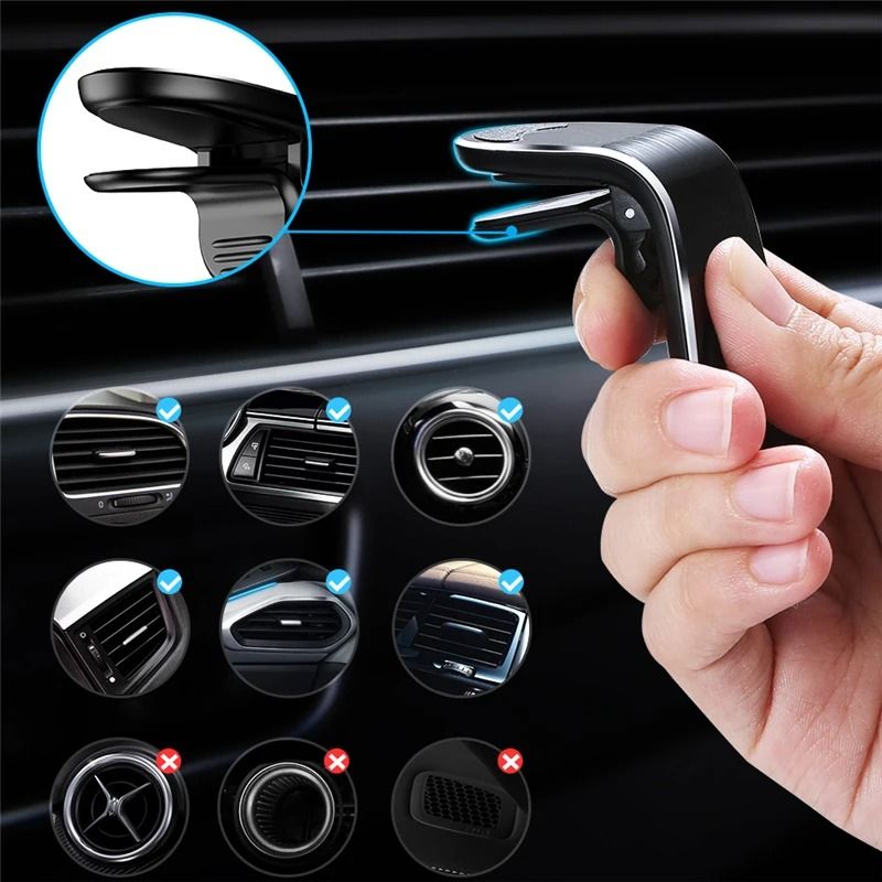 360 Degree Magnetic Car Phone Holder Air Vent Mount Metal Stand