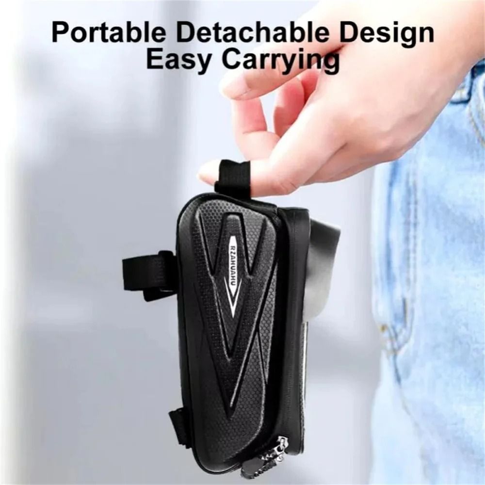 Waterproof Bicycle Phone Frame Bag Touch Screen Hard Shell Front Tube Storage