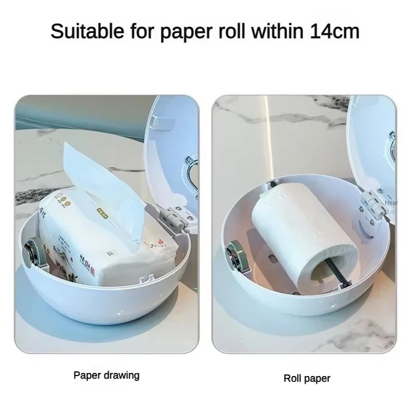 Smiling Face Waterproof Toilet Paper Holder – No-Drill Wall Mount