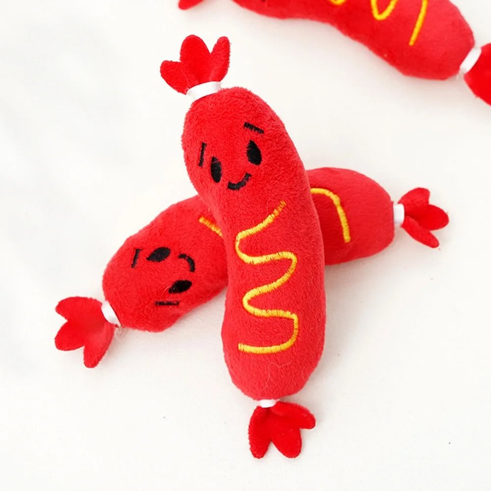 Professional Hot Dog Squeaky Plush Pet Toy