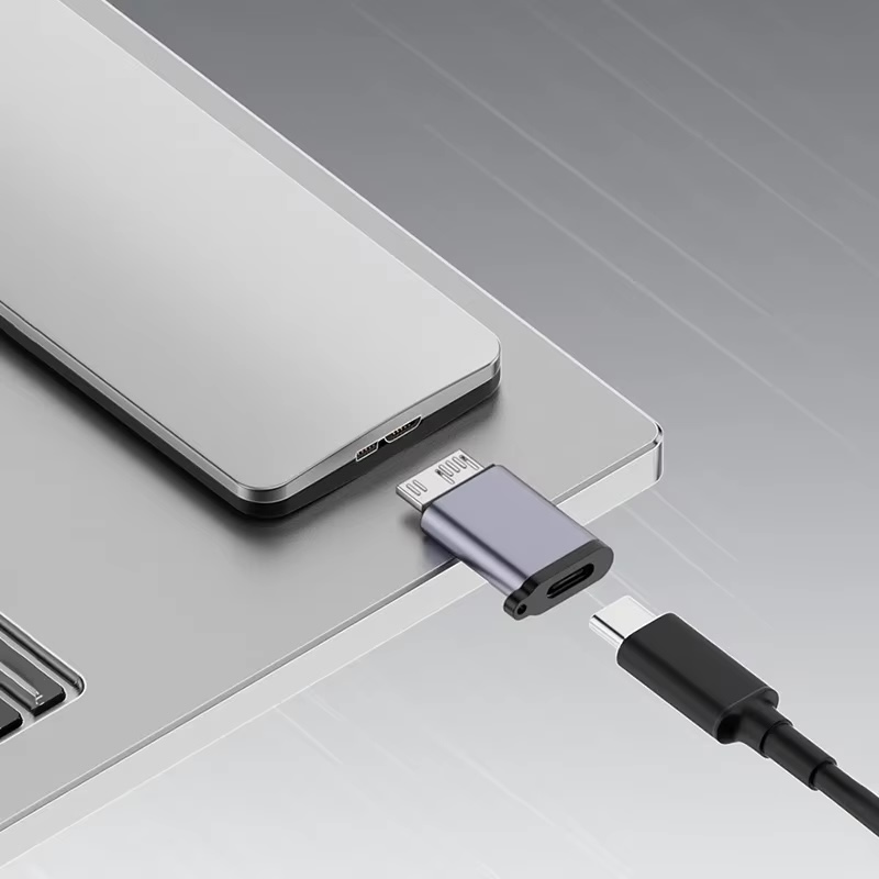 USB C 3.0 Micro B Male to Type C Female Adapter, Type-C to Micro B Connector for Laptop, External Hard Drive, Disk Box