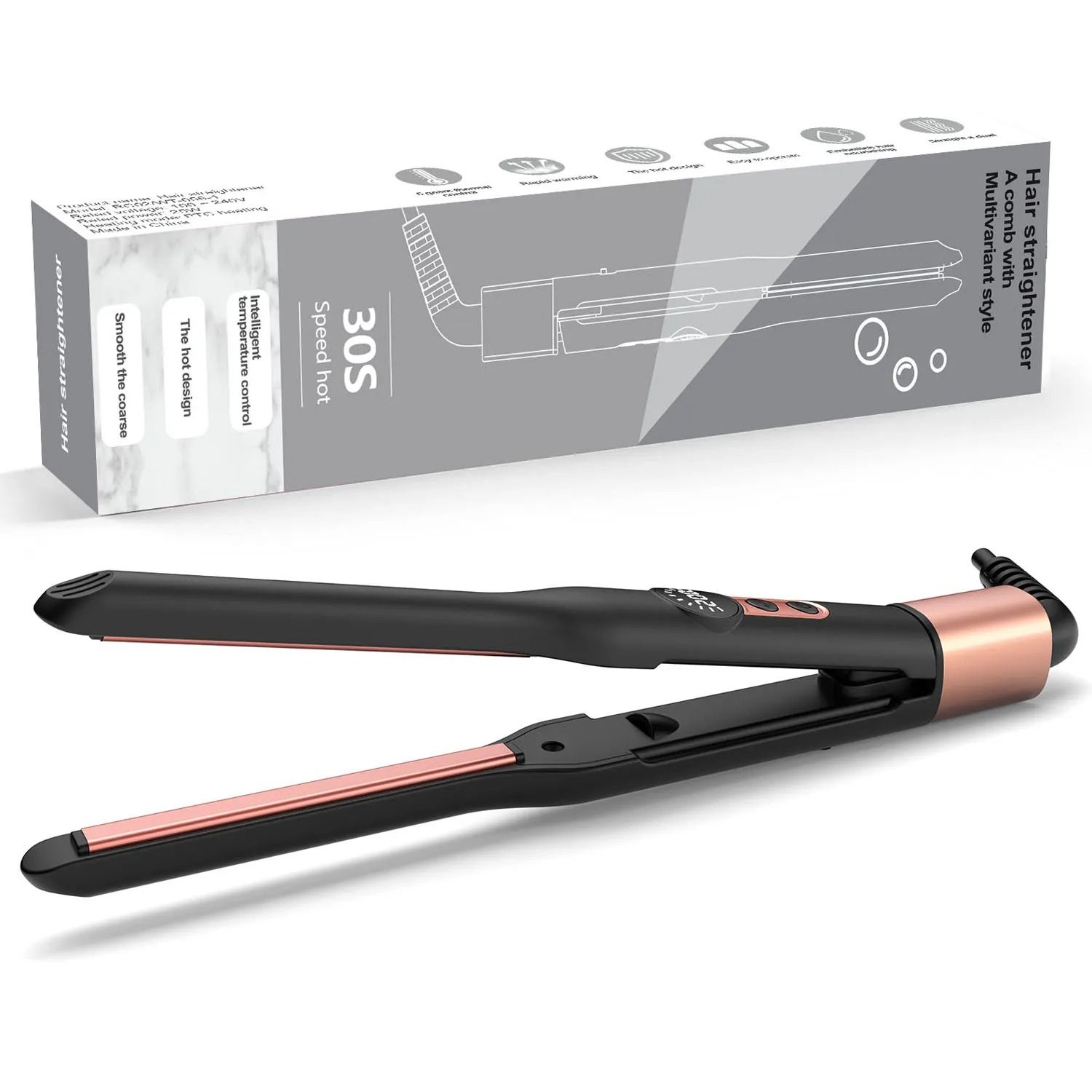Mini Ceramic Pencil Flat Iron for Short Hair Beard and Pixie Cuts with 3 10 Inch Thin Plates