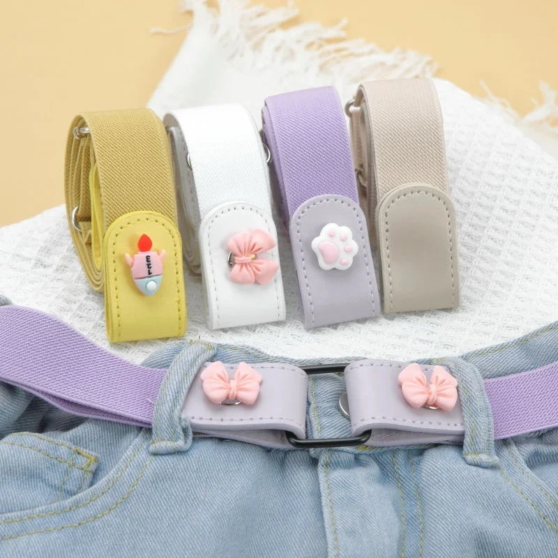 Invisible No Trace Elastic Stretch Belt Press Buckle Lazy Belt Womens Adjustable Jeans Waist Belt