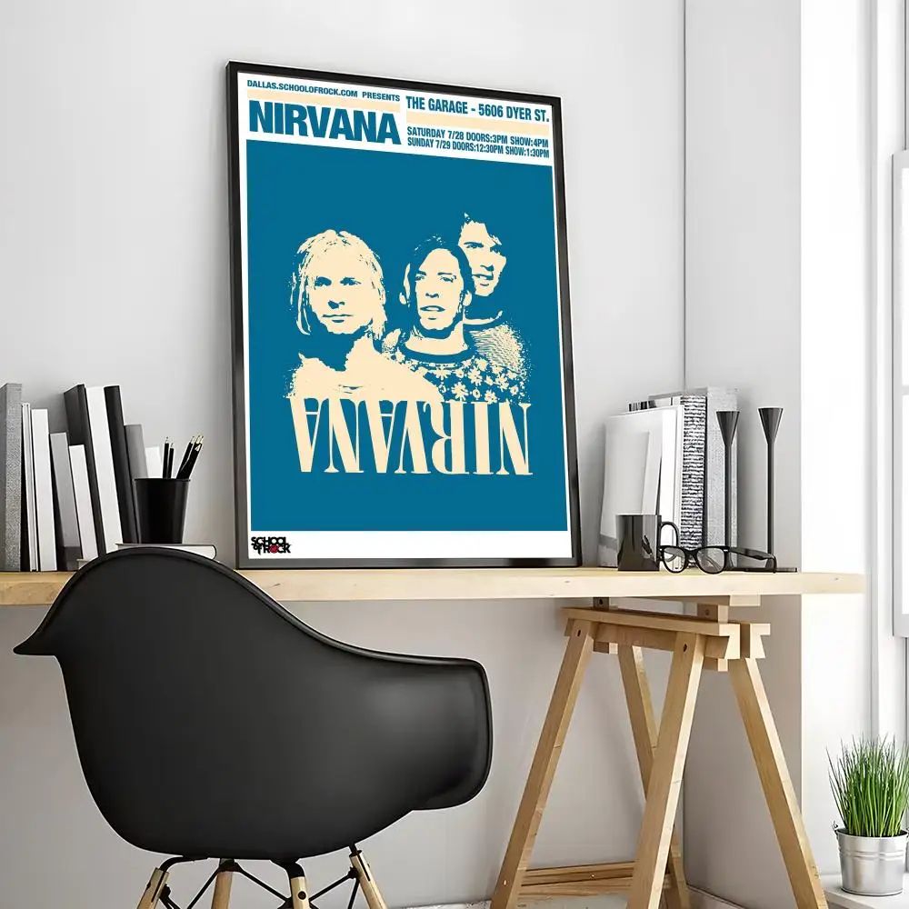 Nirvana Rock Band Calligraphy Canvas Poster
