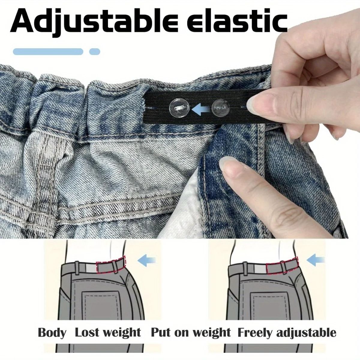 2 Pieces Invisible Belt Tightener Set - Seamless Trouser Buckle Adjuster & Sewing Tool