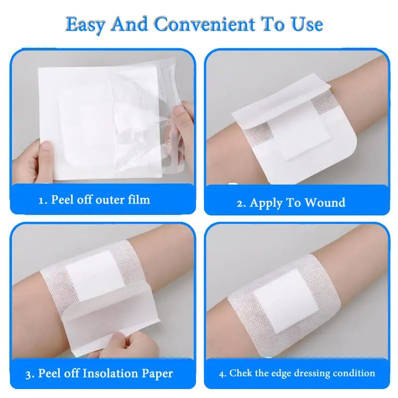 Sterile Dressing Waterproof Breathable Cushion Adhesive Plaster, Wound Hemostasis Sticker First Aid Bandage Emergency