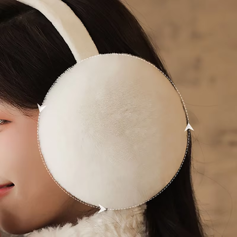 Winter Earmuffs for Women Men, Solid Plush Ear Cover, Fashionable Earflap Protection