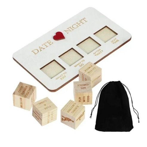 Wooden Date Night Dice Game for Couples, After Dark Edition, Fun Dice Game for Romantic Evenings