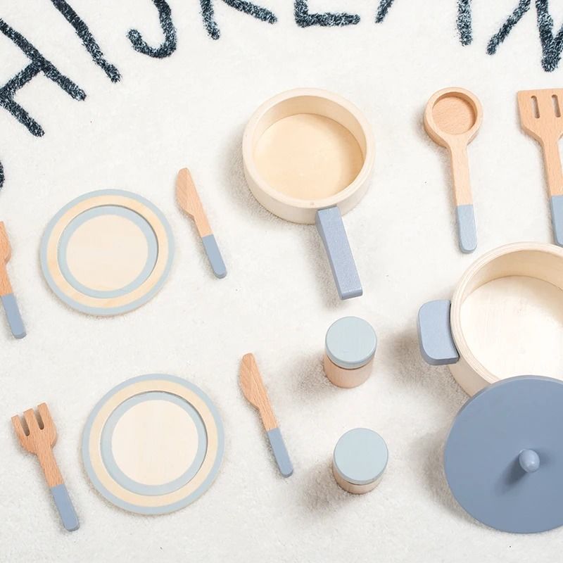 Wooden Simulation Kitchen Role Play Toy Set