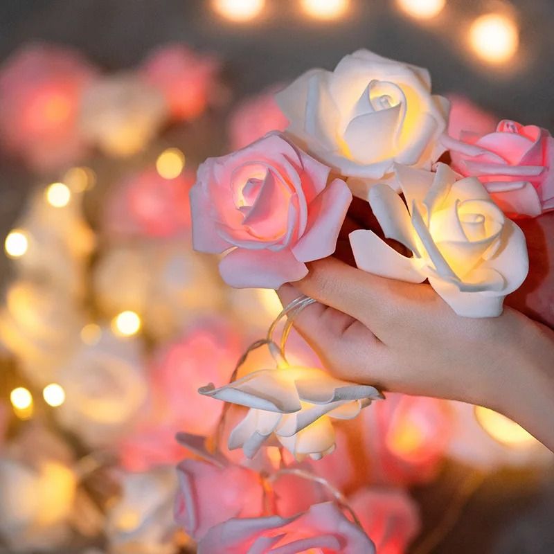 Whimsical Garden 10-LED Rose Blossom Fairy Lights