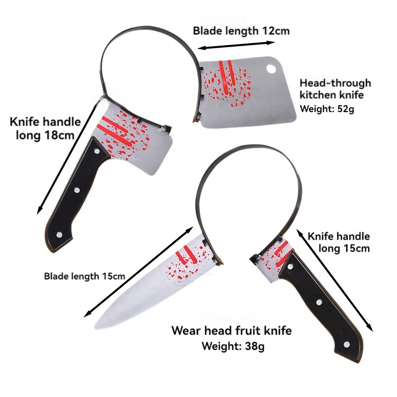 Sharp Knives and Axes Halloween Headbands, Plastic Headwear Props, Fun Headwear Accessories for Spooky Celebrations