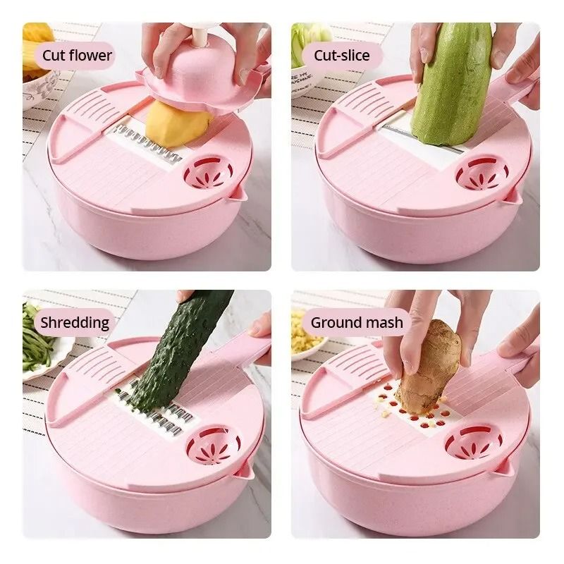 Multi Function Manual Vegetable Cutter and Grater Slicer Shredder
