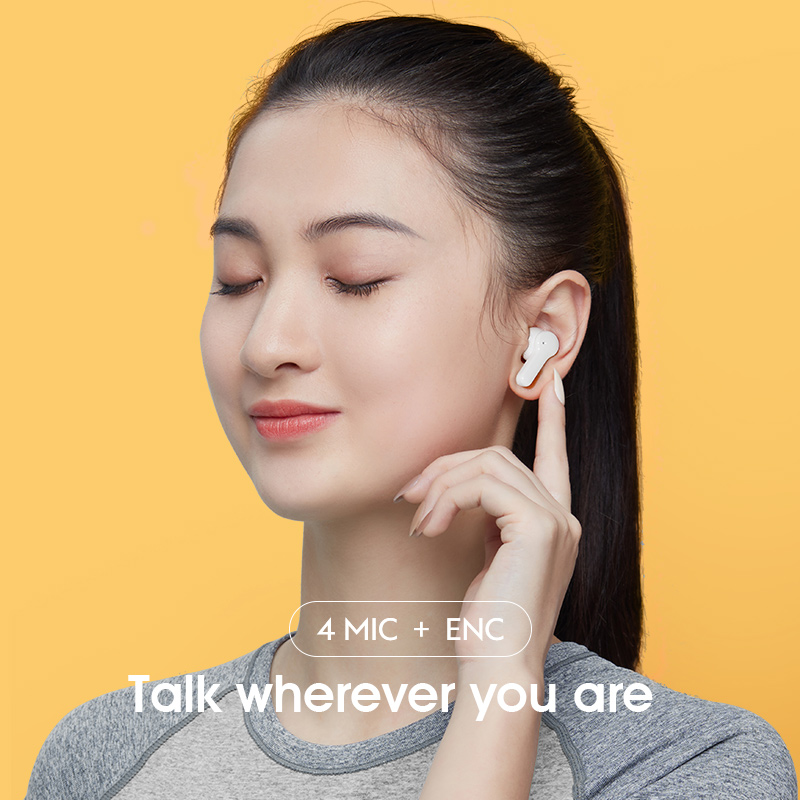 Wireless TWS Earbuds with Touch Control, ENC HD Call, Microphones.