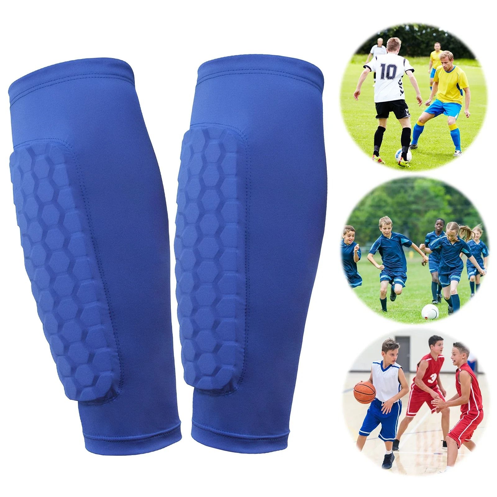 Honeycomb Football Shin Guards Lightweight Ergonomic Calf Protection Pads