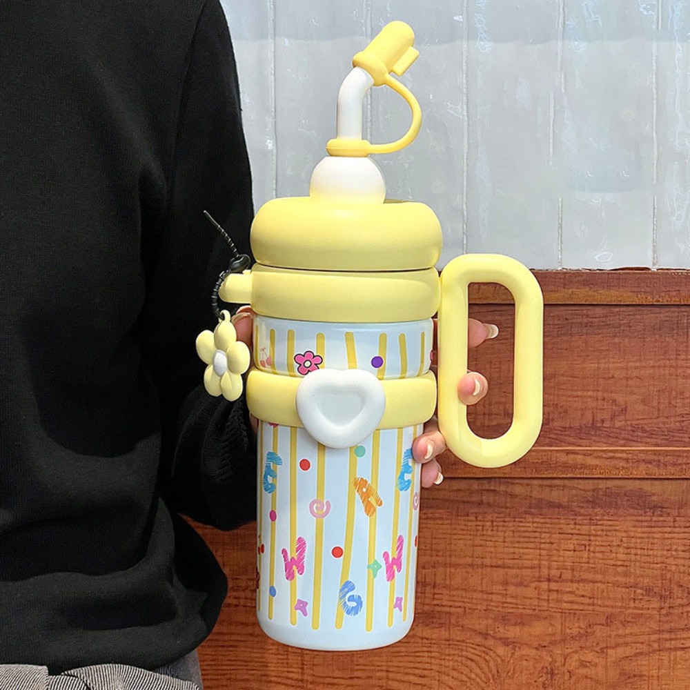 Insulated Stainless Steel Thermos Coffee Cup with Handle