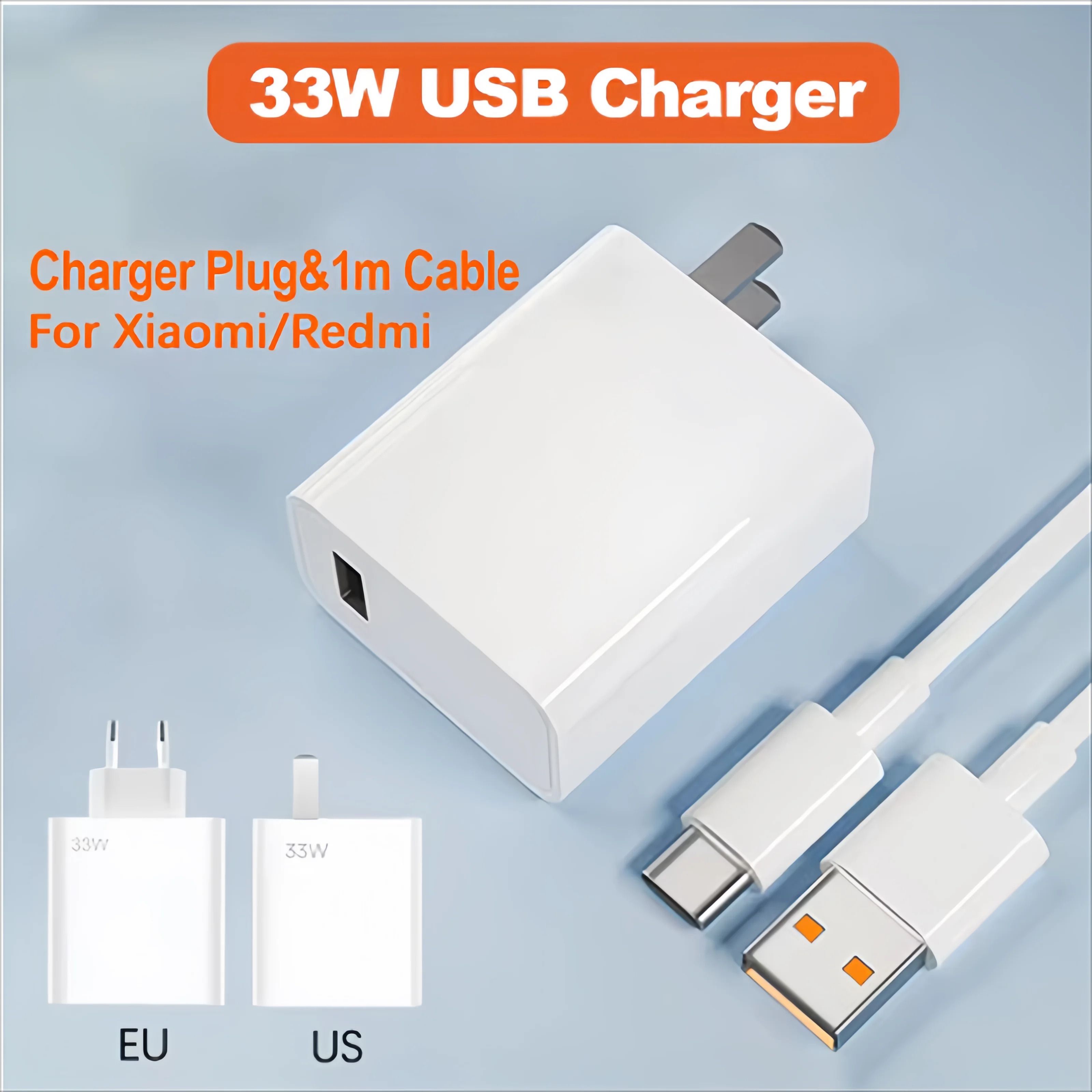 33W PD Universal Fast Charger – USB-C Wall Power Adapter with Type-C Cable for iPhone & Samsung