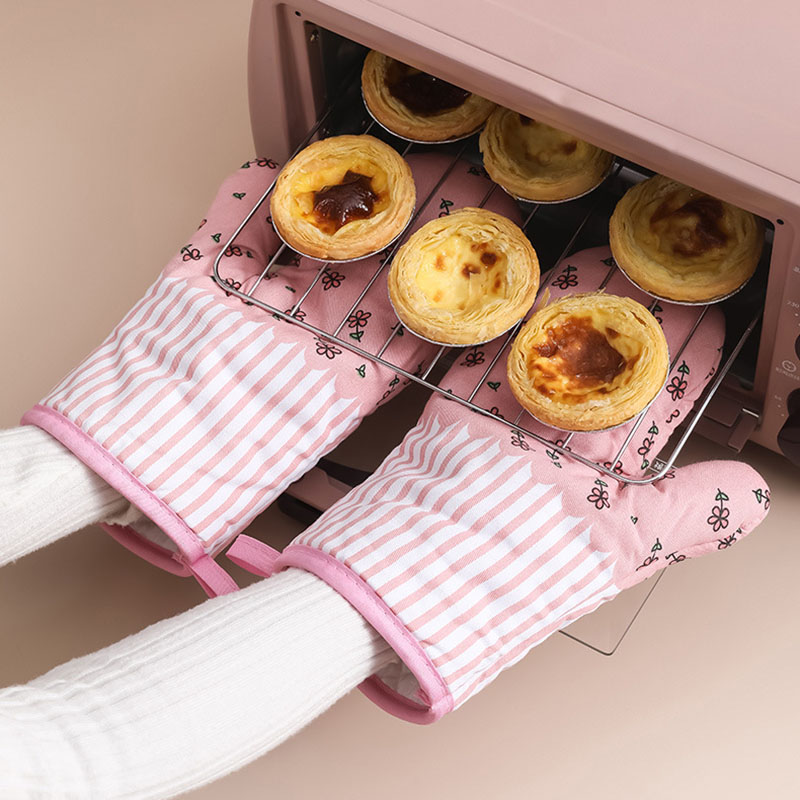Household Thickened Heat Insulation Gloves, Baking, High Temperature Resistant, Kitchen Oven Microwave Gloves