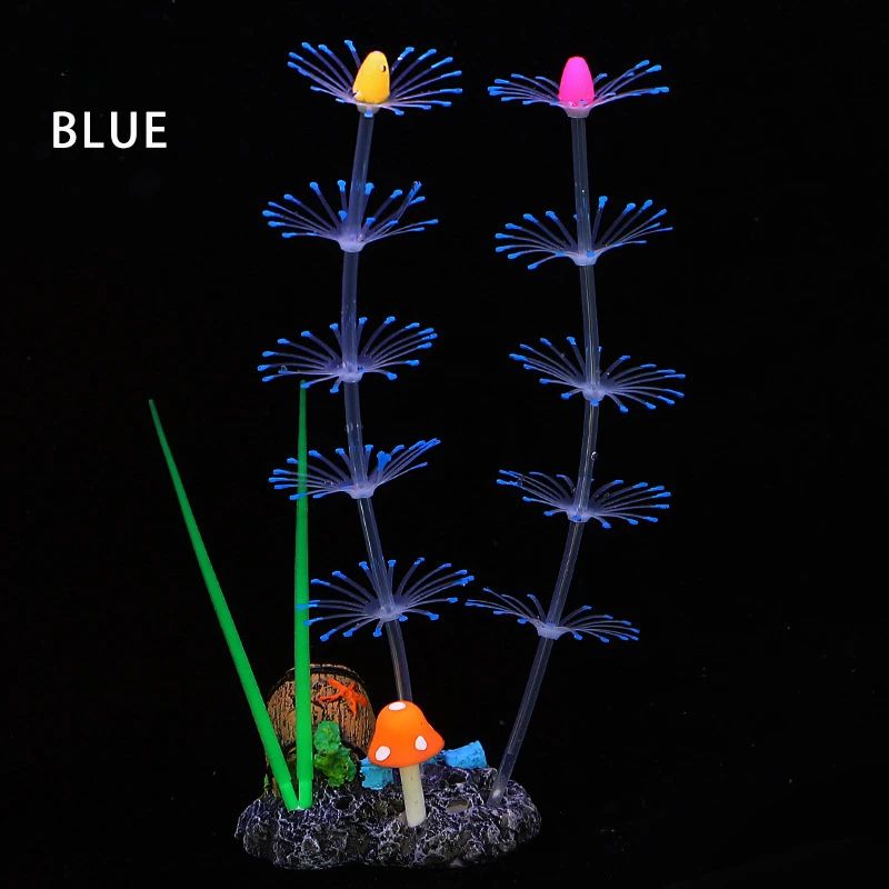 Glow Silicone Aquarium Plants – Fluorescent Aquatic Grass & Coral Decor for Fish Tank Landscaping