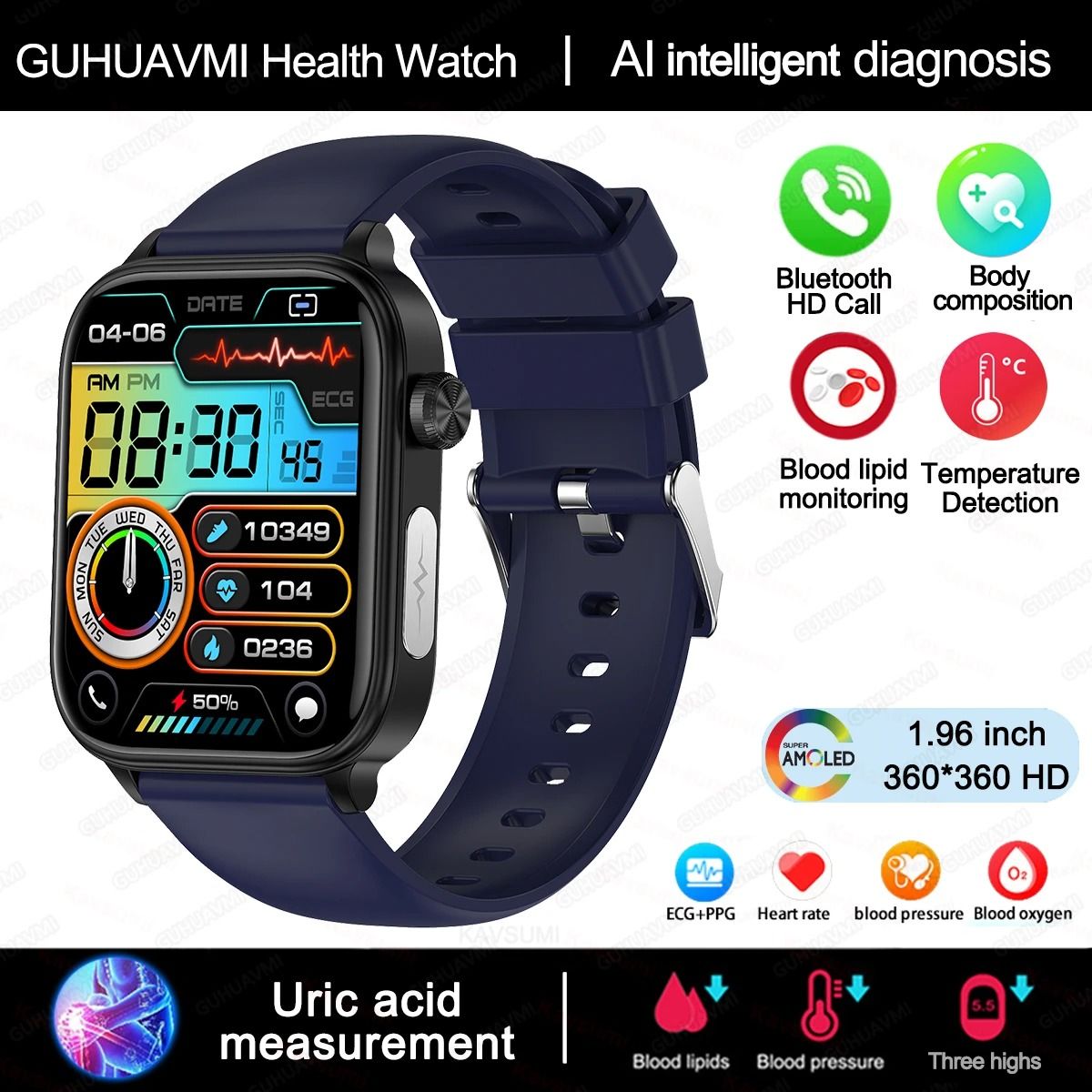 AI Health Diagnostic & Body Composition Smartwatch