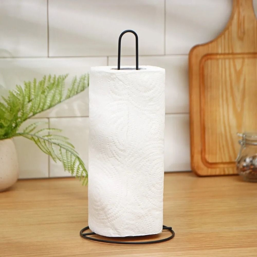 Premium Stainless Steel Paper Towel Holder, One-Handed Vertical Napkin Stand