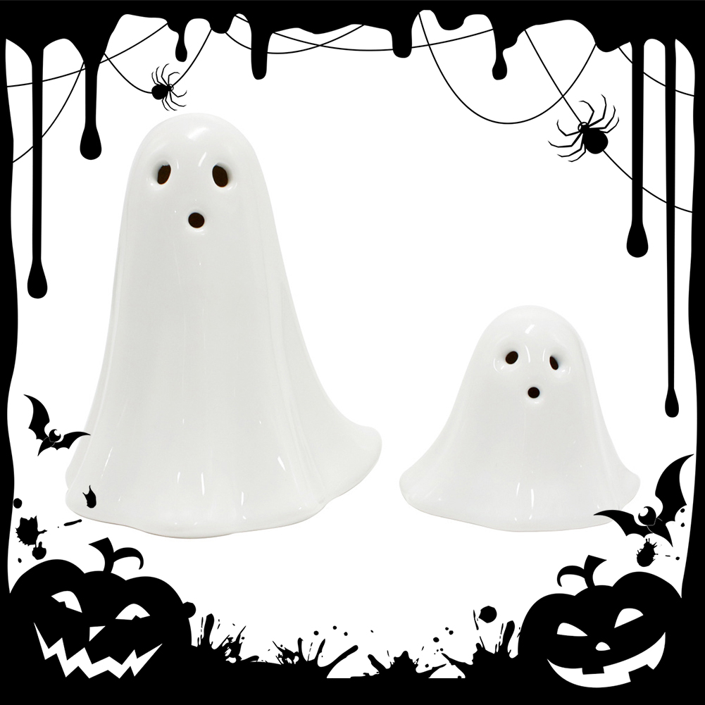 Creative Halloween LED Ghost Decor, Luminous Glowing Ghost Ornament, Handmade Desktop Decoration