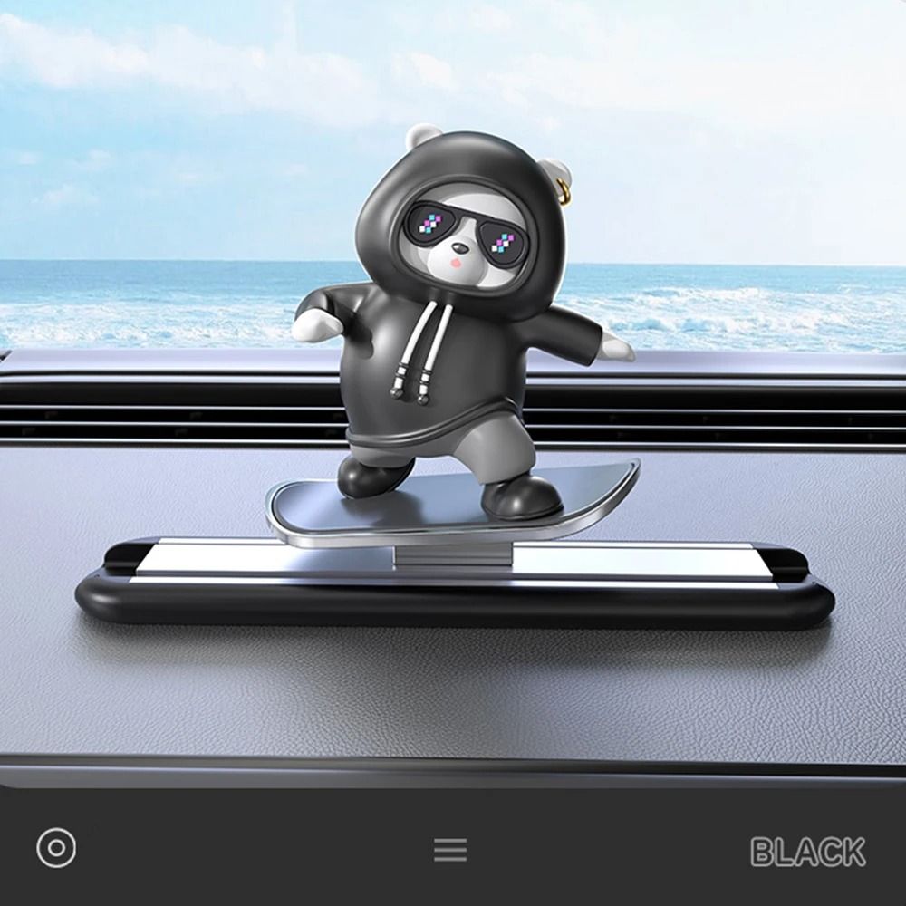 Magnetic Skateboard Bear Dashboard Decoration with Parking Number Plate