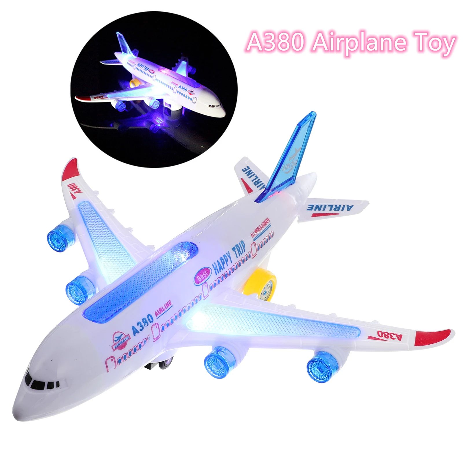 Electronic Aeroplane Toy with Music & Autopilot Flash Sound, Automatic Rotation Plane – Educational Gift for Kids