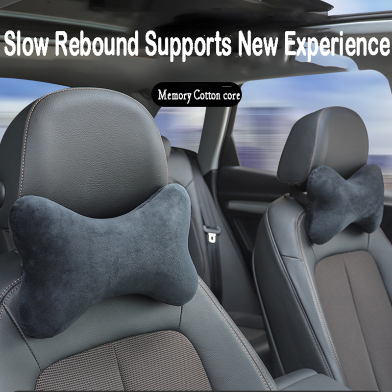 Memory Foam Neck Pillow for Car Seats Breathable Crystal Velvet Support for Sleep & Travel