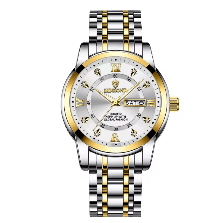 AquaLuxe Diver 30ATM Luxury Mens Waterproof Watch with Quartz Movement