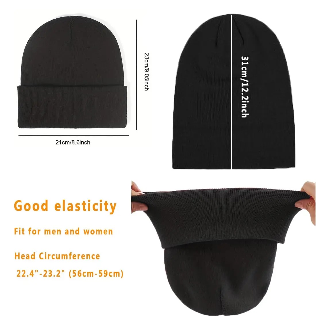 Winter Silk Lining Beanie, Unisex Anti Static Hat, Slouchy Warm Cuffed Skullies, Satin Lined Hair Cover Sleep Cap