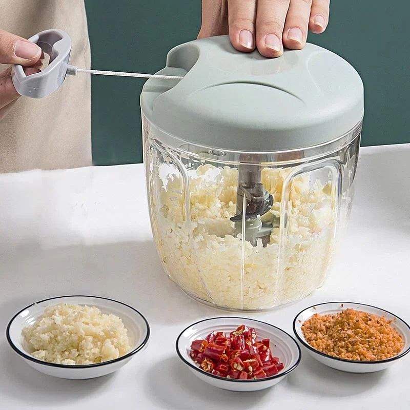 SmartSpin Manual Food Chopper & Garlic Crusher (500/900ML Capacity)