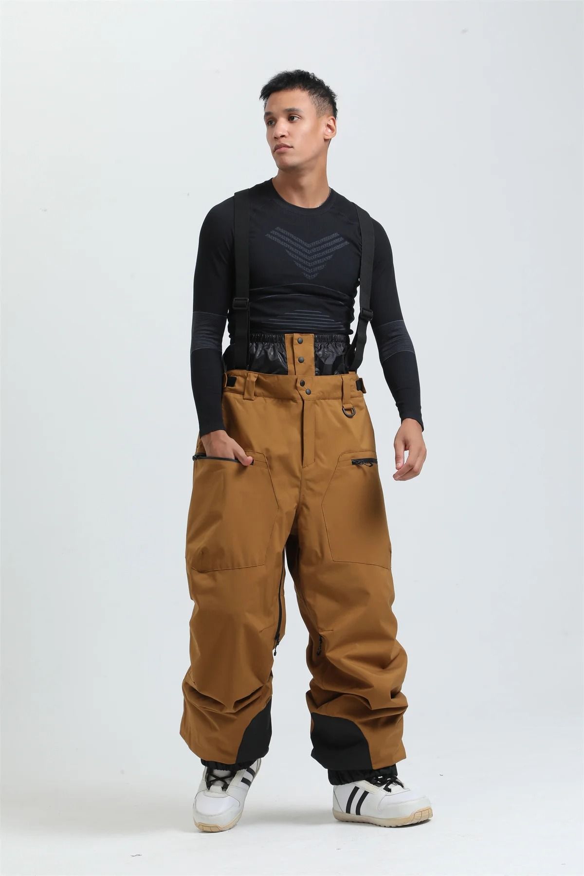 Womens Waterproof Insulated Ski Pants With Suspenders Warm Winter Snowboard Overalls