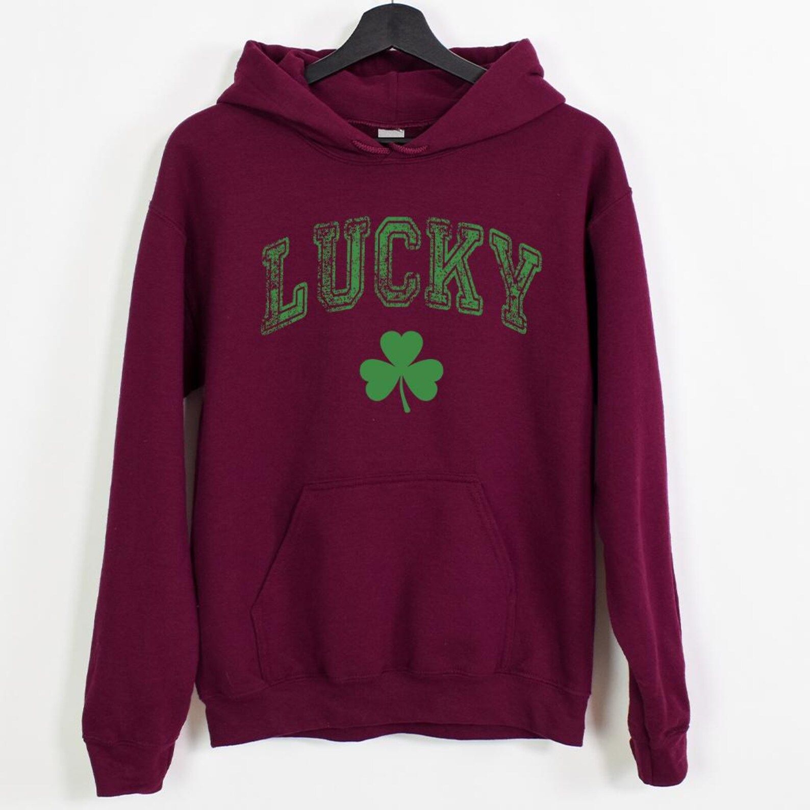 Retro Lucky Shamrock Sweatshirt | Womens St. Patricks Day Outfit Vintage Clover Crewneck Pullover
