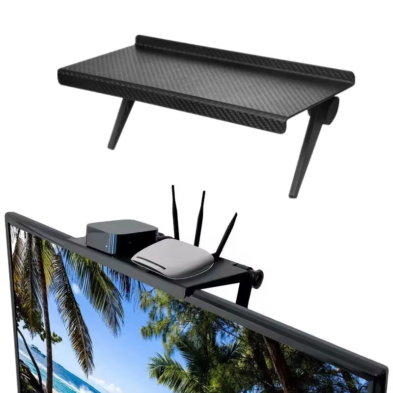 Computer and TV Screen Top Storage Rack Wireless Router, Set-Top Box Rack No Hole Storage Home Storage Artifact