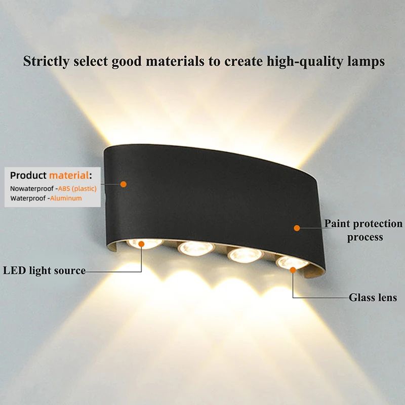 Modern LED Up Down Wall Sconce – Waterproof Indoor Outdoor Accent Light