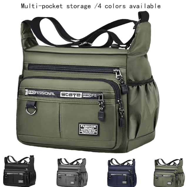 Mens Cross Body Bag Adjustable Shoulder Business Multi Pocket Everyday Messenger Bag