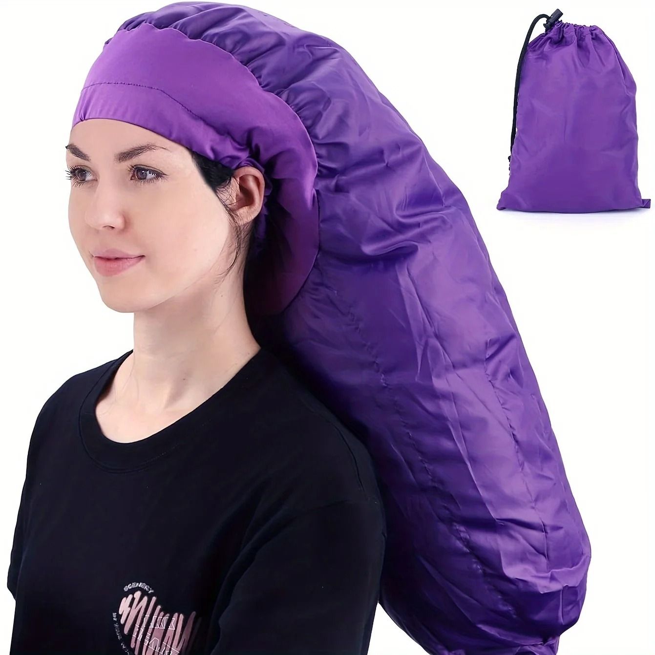 Adjustable Hair Dryer Bonnet Hooded Deep Conditioning Cap for Curly Hair