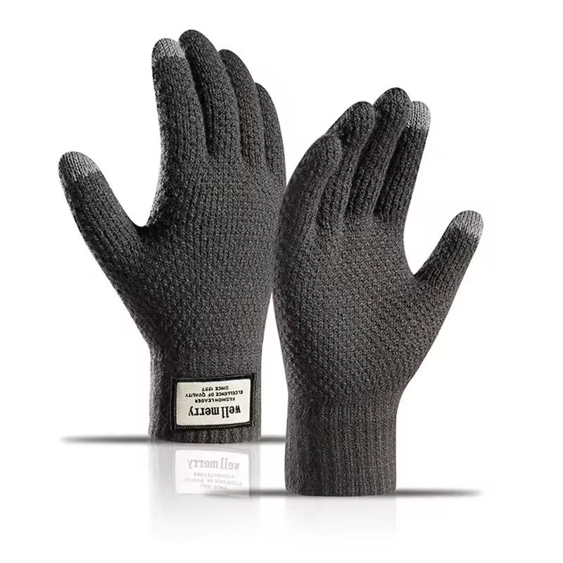 Men's Knitted Touchscreen Gloves Warm Wool Cashmere Mittens