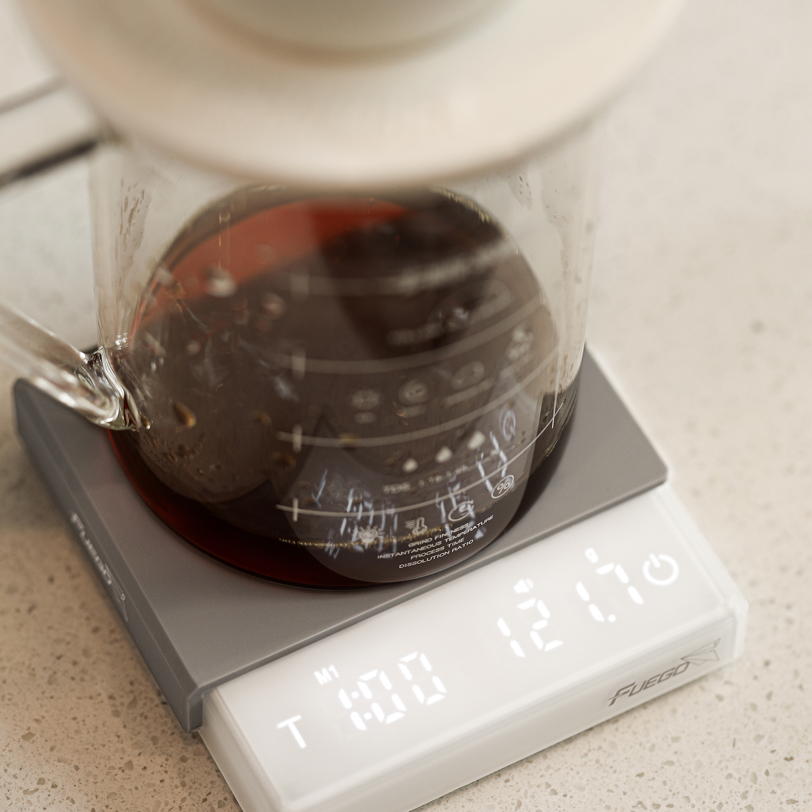 Fuego Digital Coffee Scale, 3 Mode Drip & Espresso, USB Rechargeable