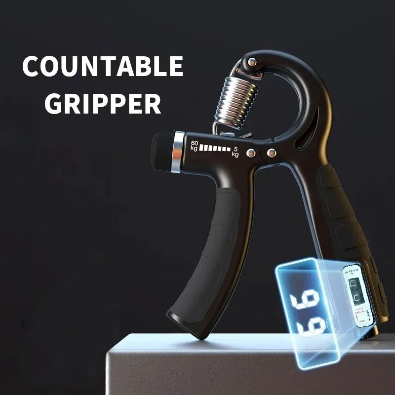 GripForce Adjustable Hand Grip Strengthener – Countable R-Type Finger & Wrist Trainer