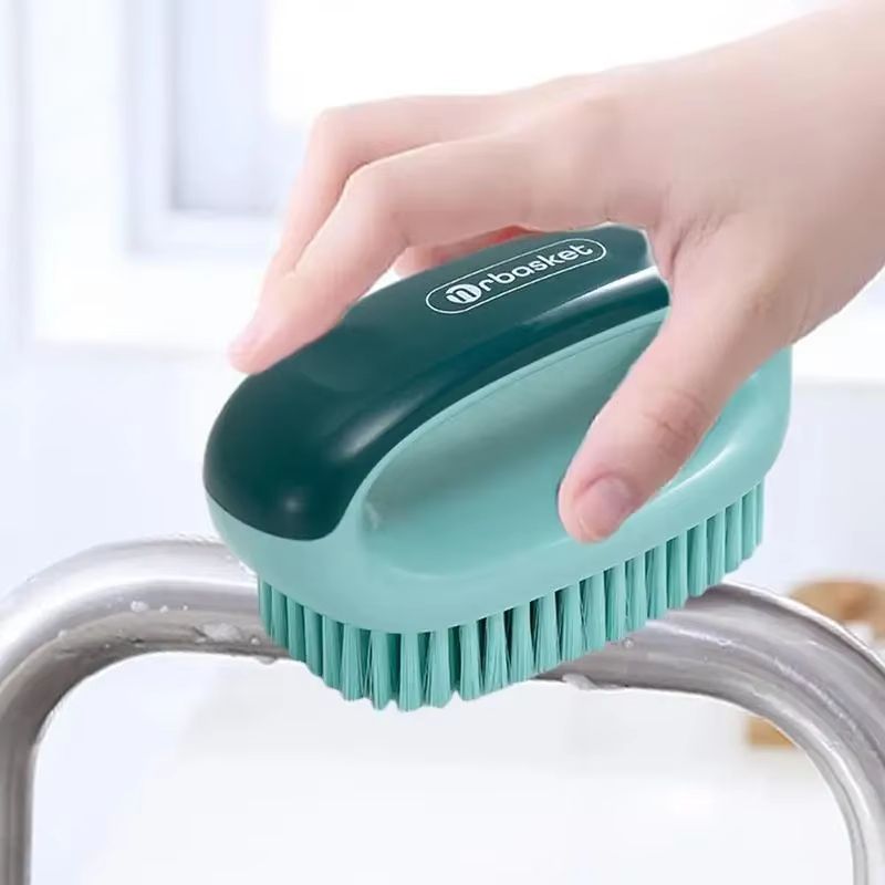 Soft Bristle Anti-Slip Shoe and Laundry Cleaning Brush with Hangable Handle