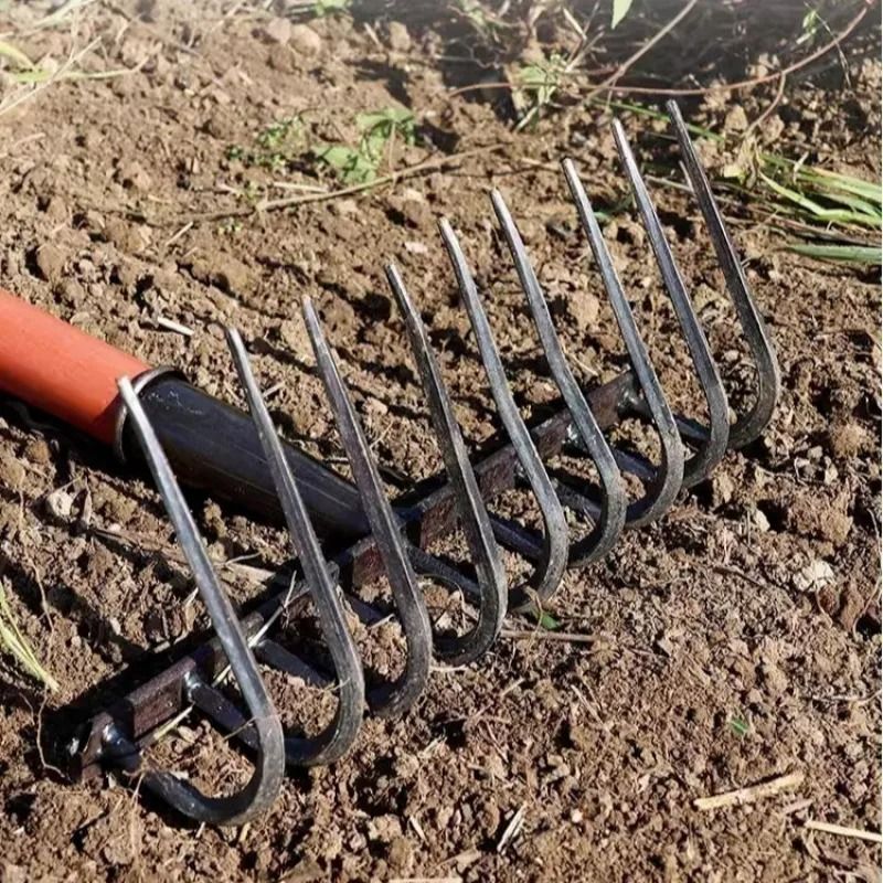Multifunctional Nine-Tooth Manganese Steel Rake – Professional Labor-Saving Garden & Agricultural Tool