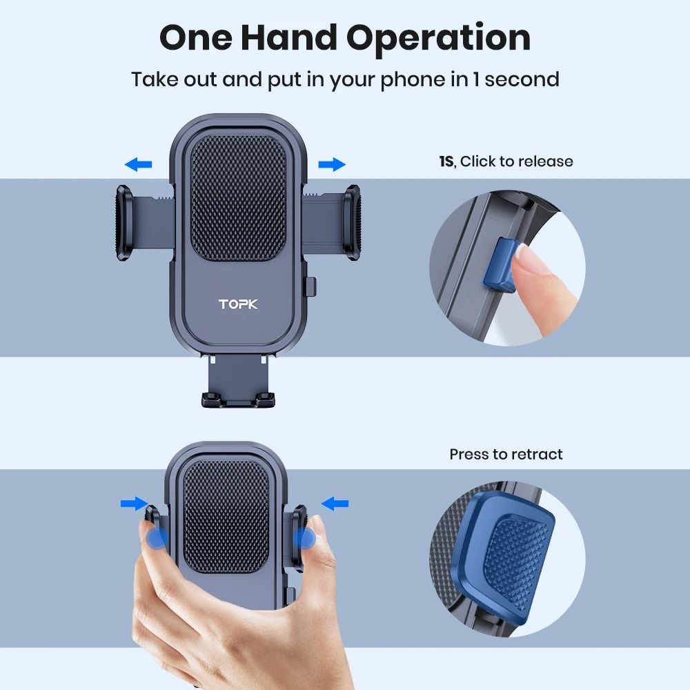 TOPK Car Phone Holder Air Vent Phone Mount Universal Car Mount for Smartphones
