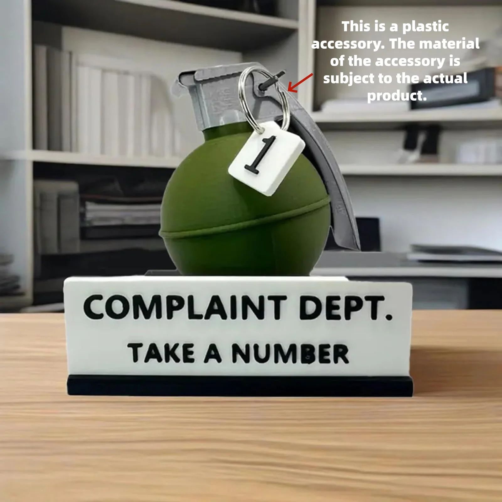 Funny Complaint Department Desk Grenade Sign